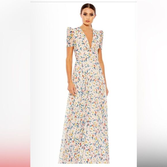 Mac Duggal Dresses & Skirts - Ieena Mac Duggal 55642 - V-Neck Floral Dress NWT